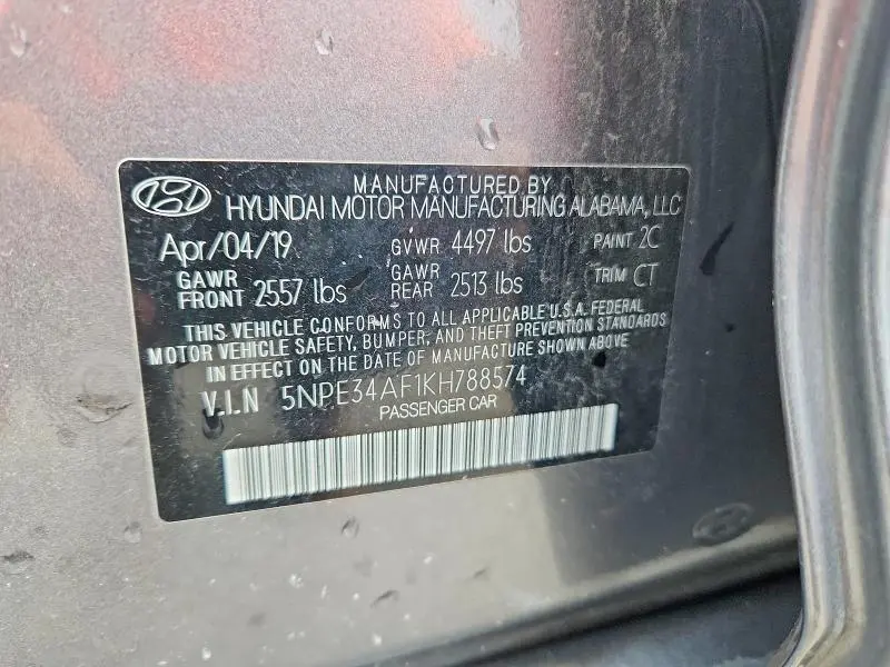 2019 HYUNDAI SONATA LIMITED  