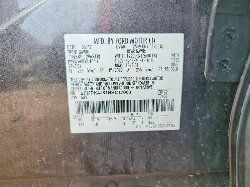 2017 FORD EDGE SEL  