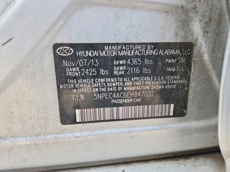 2014 HYUNDAI SONATA SE  