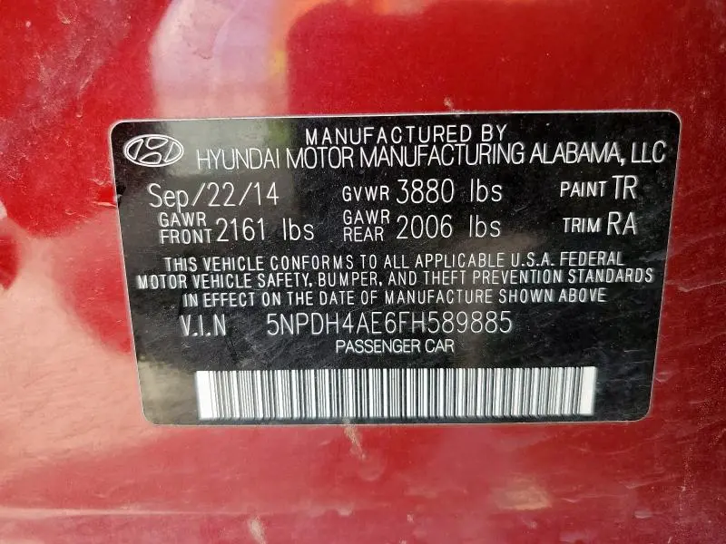 2015 HYUNDAI ELANTRA SE  