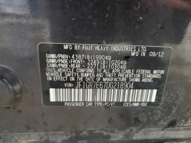 2013 SUBARU IMPREZA WRX  