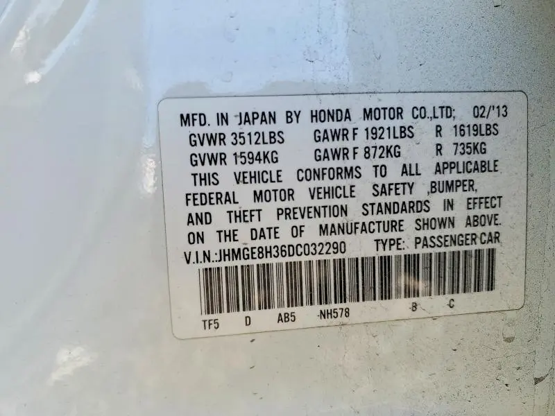 2013 HONDA FIT   
