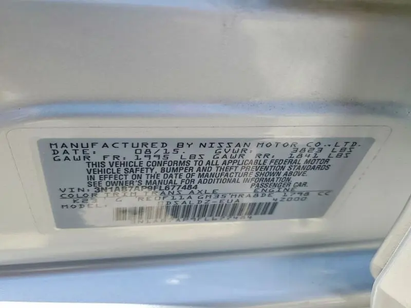 2015 NISSAN SENTRA SV  