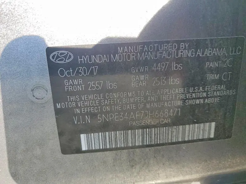 2018 HYUNDAI SONATA SEL  