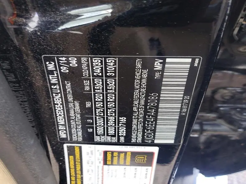 2015 MERCEDES-BENZ GL 450 4MATIC  