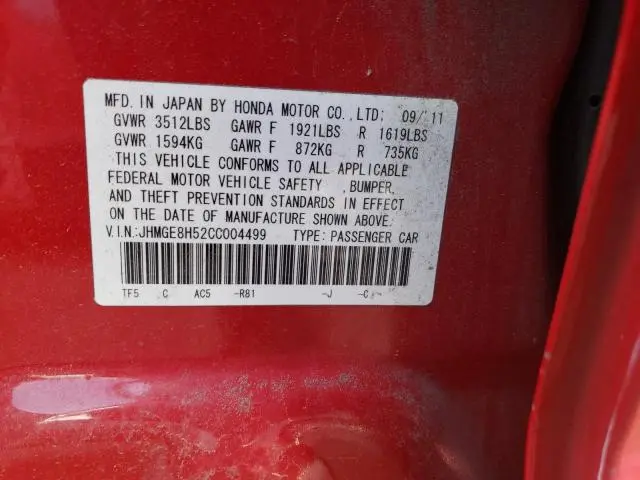 2012 HONDA FIT SPORT  