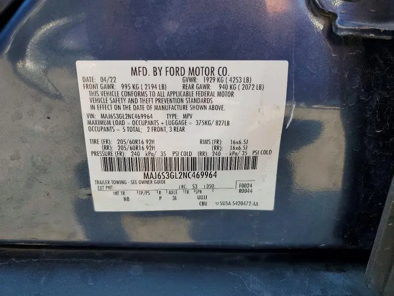 2022 FORD ECOSPORT SE  