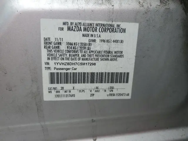 2012 MAZDA 6 I  