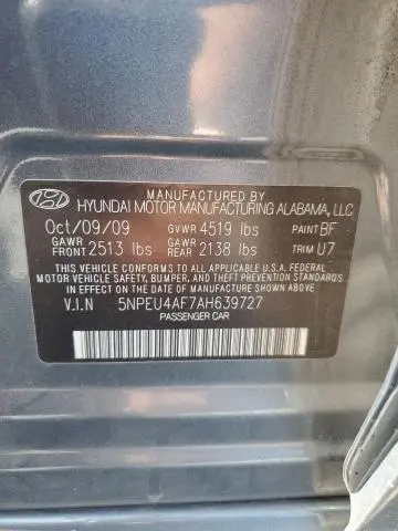 2010 HYUNDAI SONATA SE