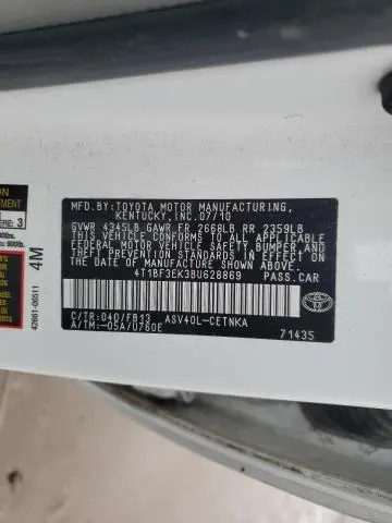 2011 TOYOTA CAMRY BASE  