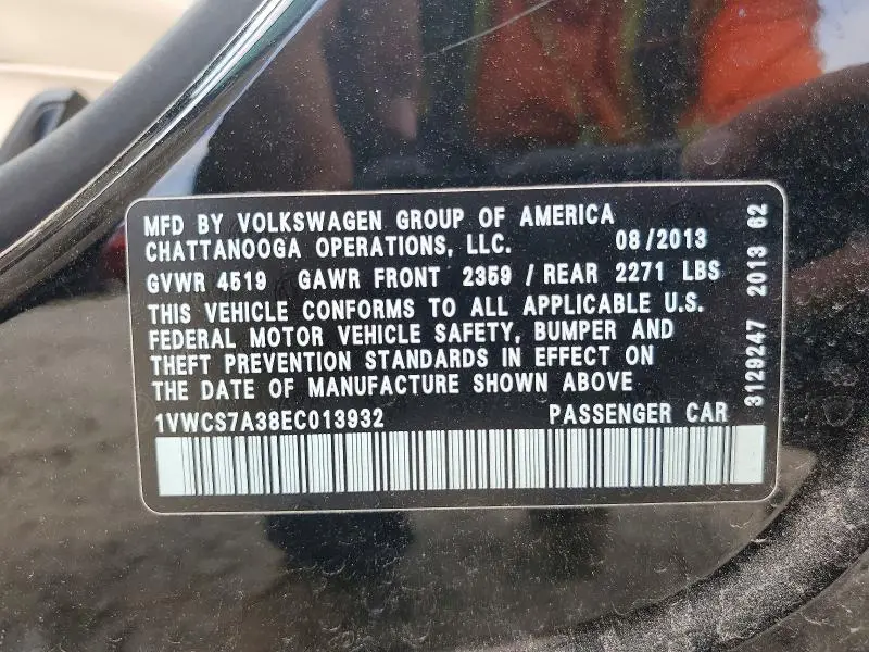 2014 VOLKSWAGEN PASSAT SEL  
