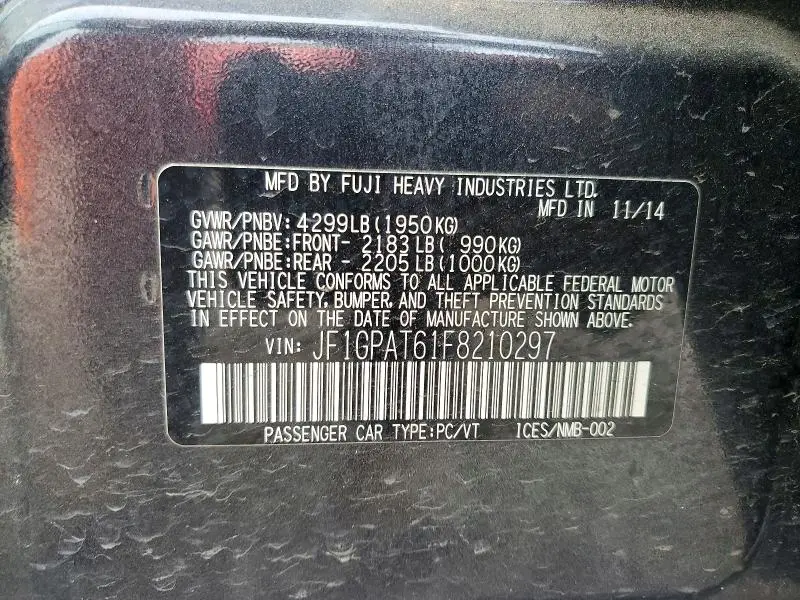 2015 SUBARU IMPREZA SPORT  