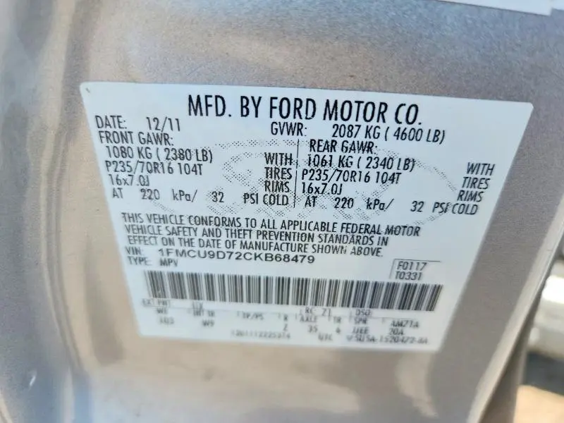 2012 FORD ESCAPE XLT  