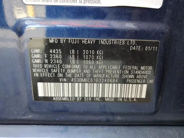 2011 SUBARU LEGACY 2.5I PREMIUM