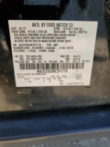 2019 FORD ECOSPORT SE  