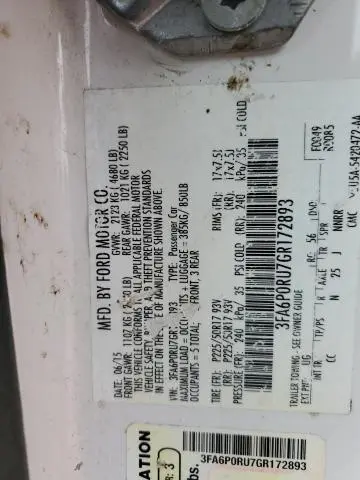 2016 FORD FUSION TITANIUM HEV  
