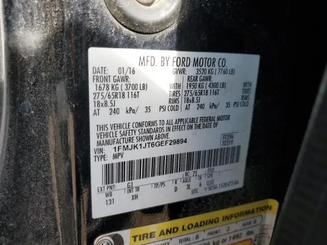 2016 FORD EXPEDITION EL XLT  