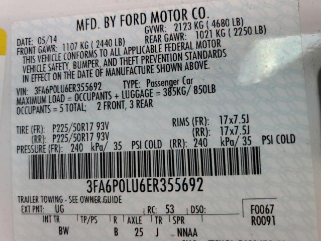 2014 FORD FUSION SE HYBRID