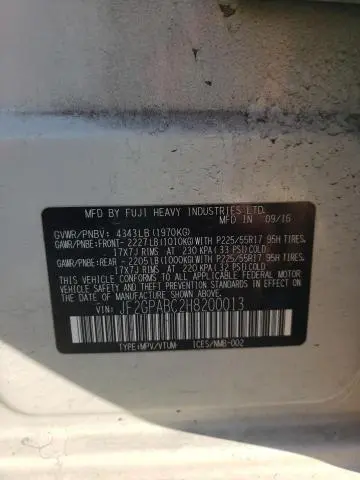 2017 SUBARU CROSSTREK PREMIUM