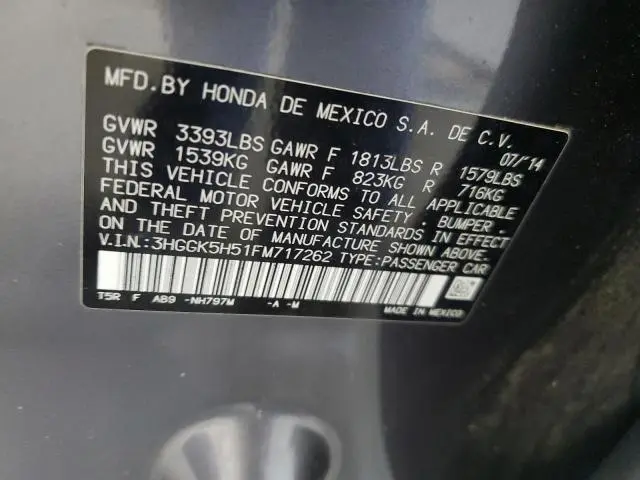 2015 HONDA FIT LX