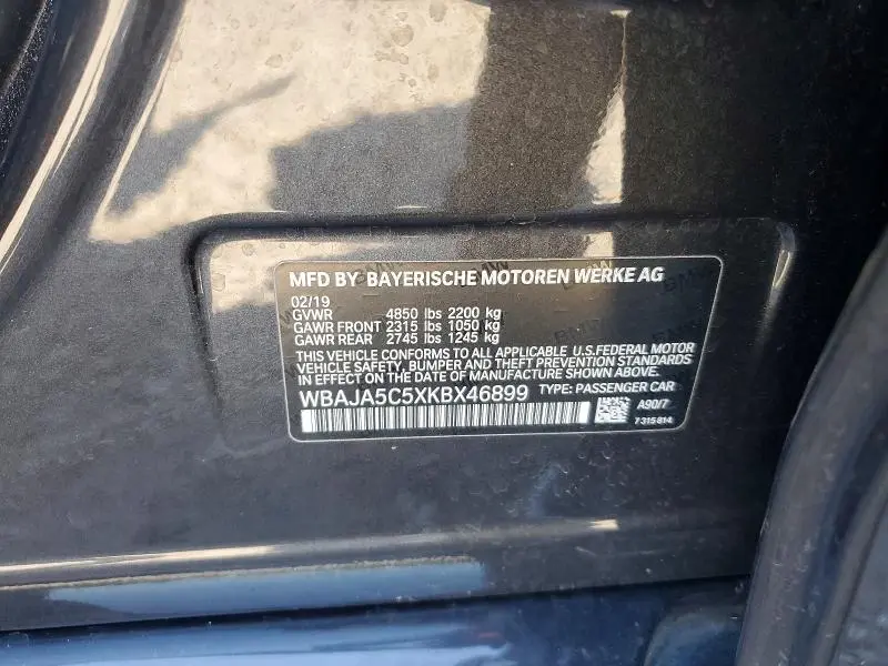 2019 BMW 530 I  