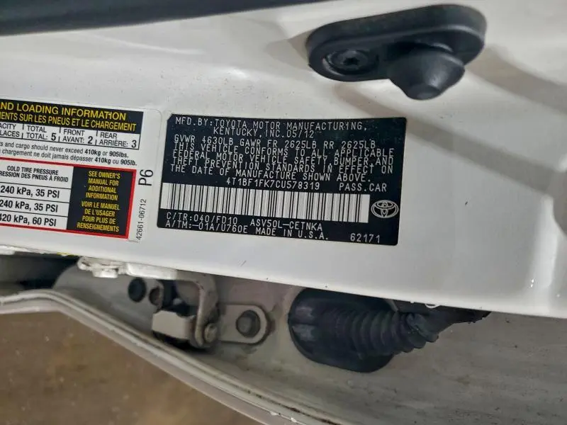 2012 TOYOTA CAMRY BASE  