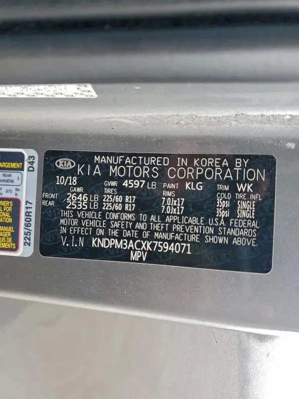 2019 KIA SPORTAGE LX  