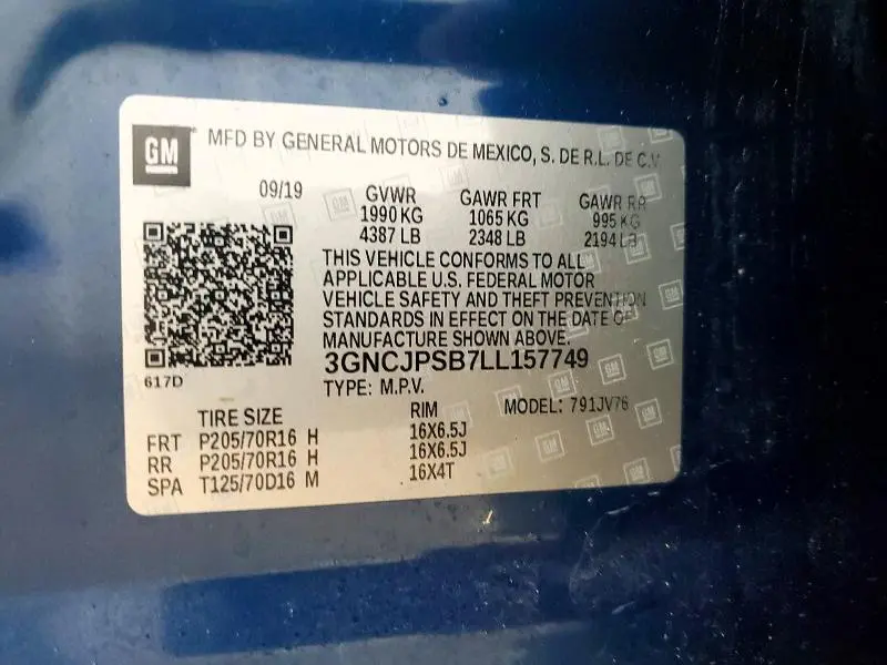 2020 CHEVROLET TRAX 1LT  