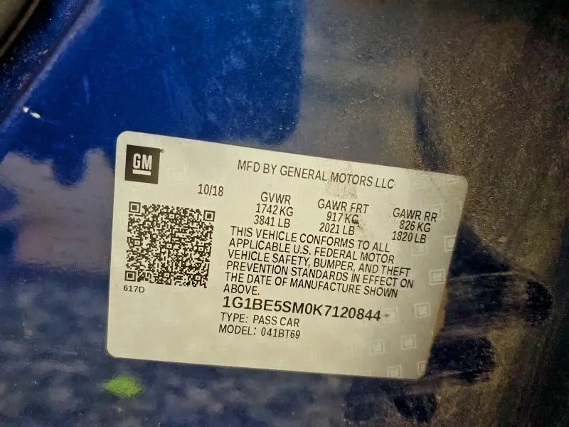 2019 CHEVROLET CRUZE LT  