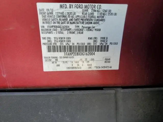 2013 FORD TAURUS SEL  