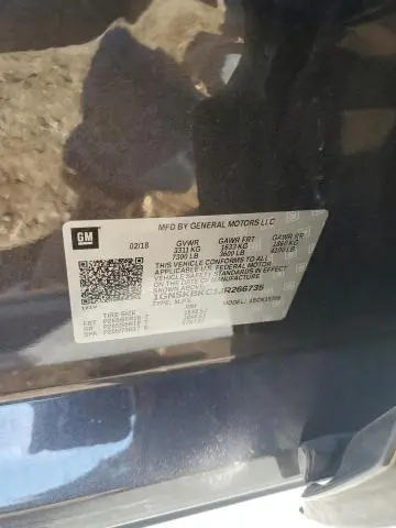 2018 CHEVROLET TAHOE K1500 LT