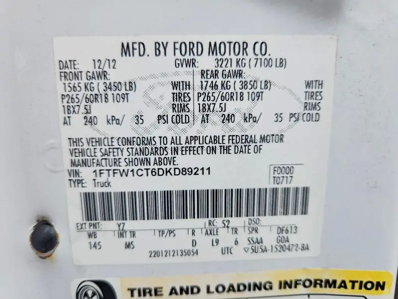 2013 FORD F150 SUPERCREW  