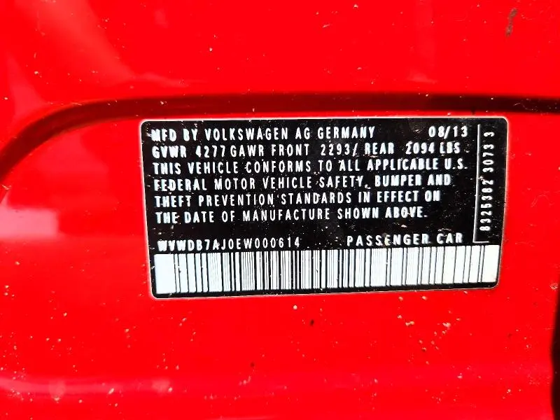 2014 VOLKSWAGEN GOLF   