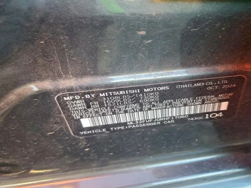 2024 MITSUBISHI MIRAGE G4 ES  