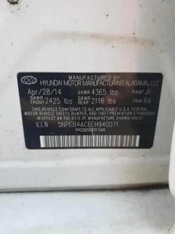 2014 HYUNDAI SONATA GLS  