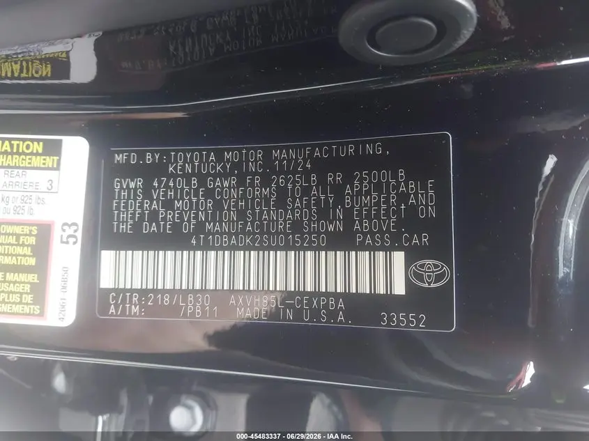 2025 TOYOTA CAMRY XSE