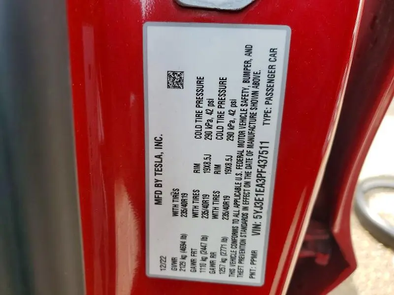 2023 TESLA MODEL 3   