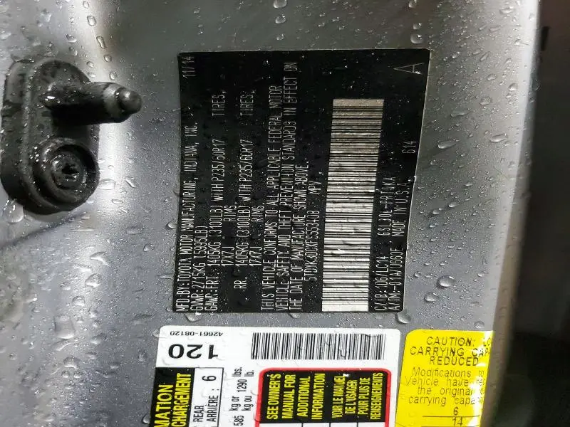 2015 TOYOTA SIENNA XLE 8-PASSENGER  