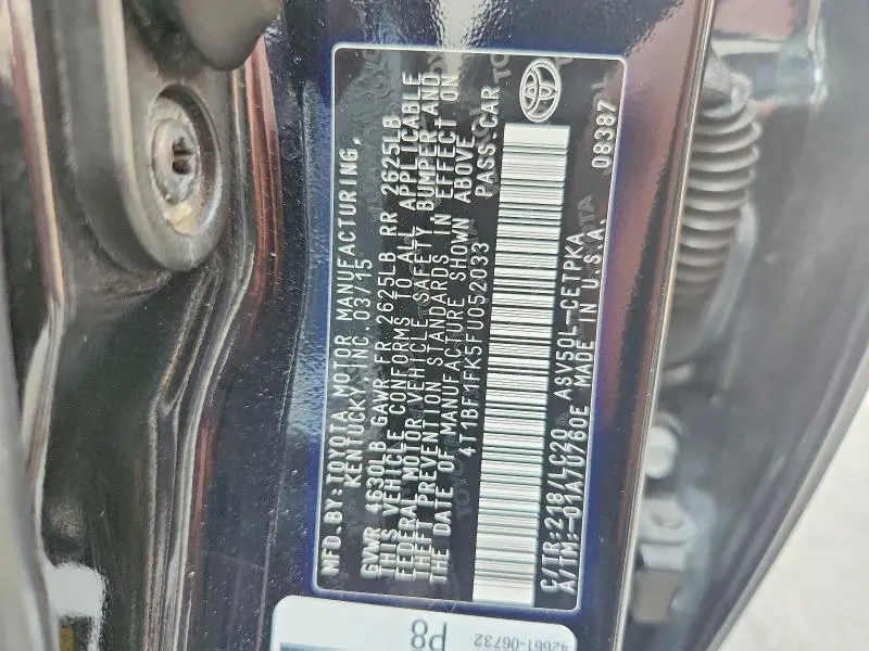 2015 TOYOTA CAMRY XSE  