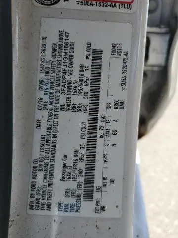 2016 FORD FIESTA TITANIUM  