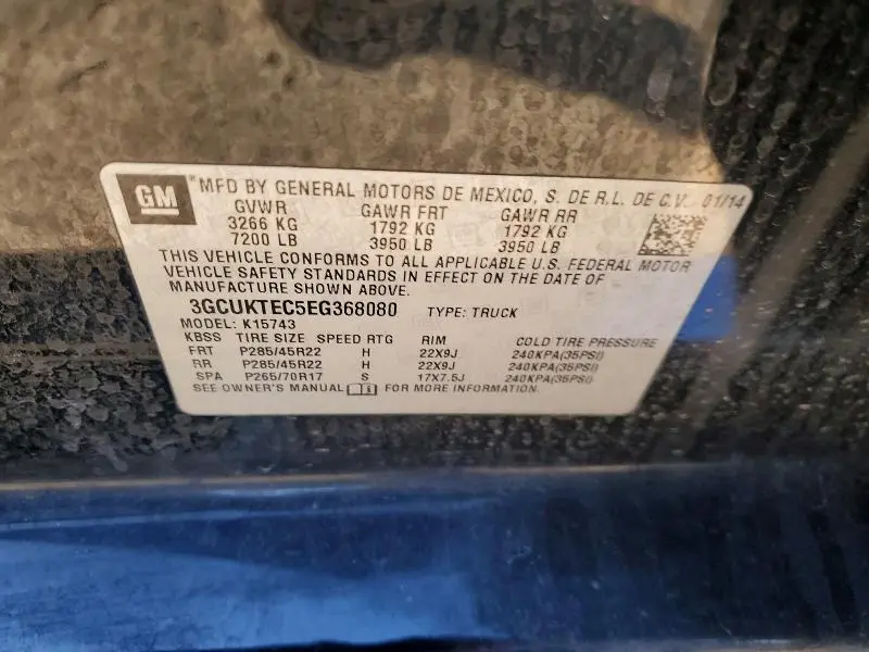 2014 CHEVROLET SILVERADO K1500 HIGH COUNTRY  