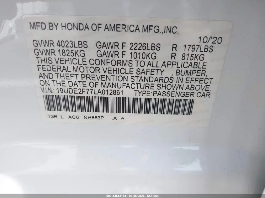 2020 ACURA ILX PREMIUM PACKAGE/TECHNOLOGY PACKAGE