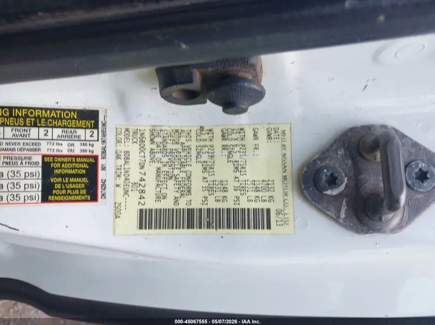 2013 NISSAN FRONTIER S