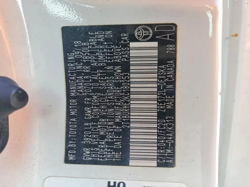 2019 TOYOTA COROLLA SE  