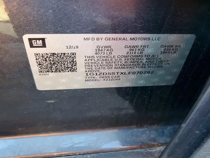 2020 CHEVROLET MALIBU LT  