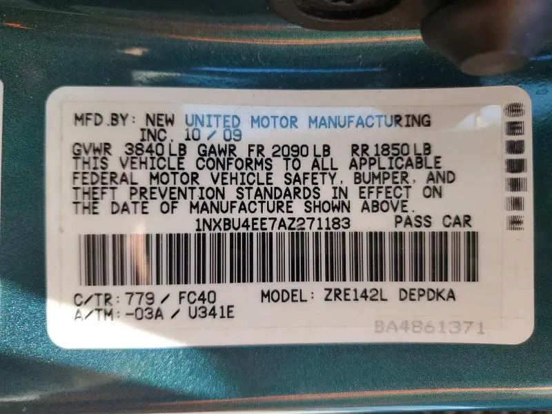 2010 TOYOTA COROLLA LE  