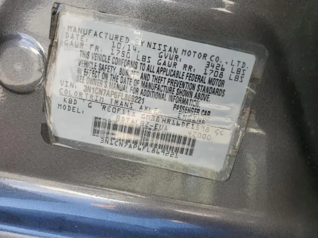 2015 NISSAN VERSA S  