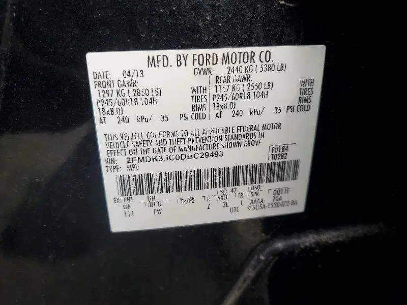 2013 FORD EDGE SEL  
