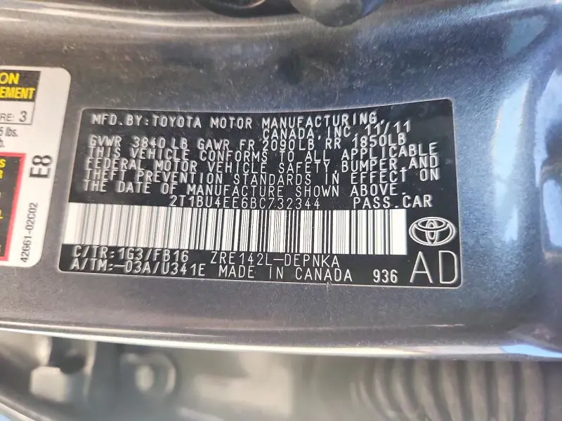 2011 TOYOTA COROLLA LE  