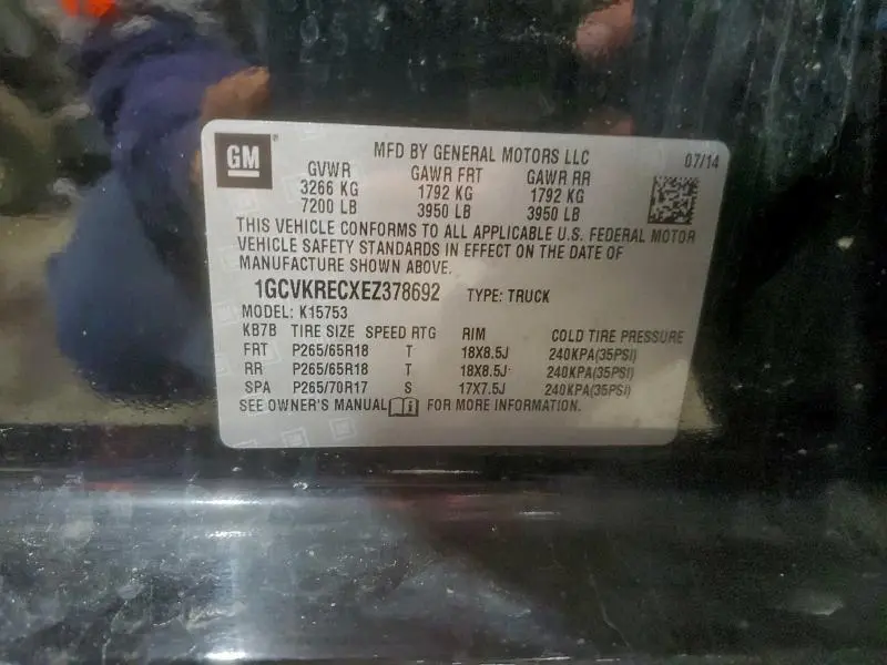 2014 CHEVROLET SILVERADO K1500 LT  